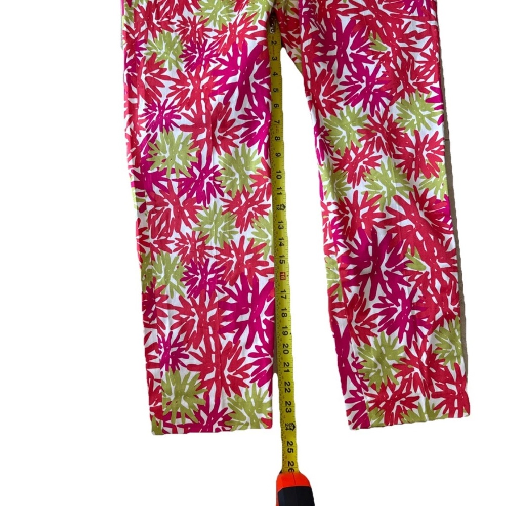 Pappagallo Hot Pink & Lime Floral Ankle Jeans pink (sand and melon) 10 nwt - Picture 3 of 16
